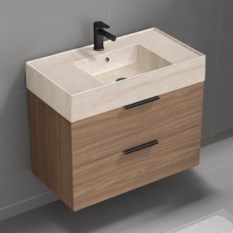 Bathroom Vanity Floating Bathroom Vanity, Modern, Walnut, 32